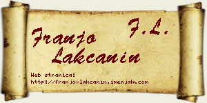 Franjo Lakčanin vizit kartica